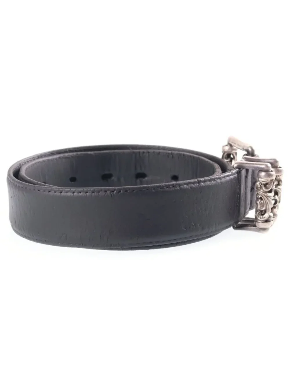 Chrome Hearts Blt Roller Buckle Leather Belt Silver